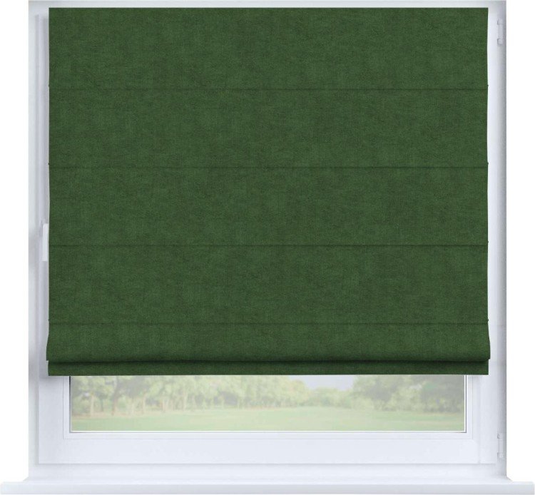 Римская штора «Кортин», канвас зелёный, на створку