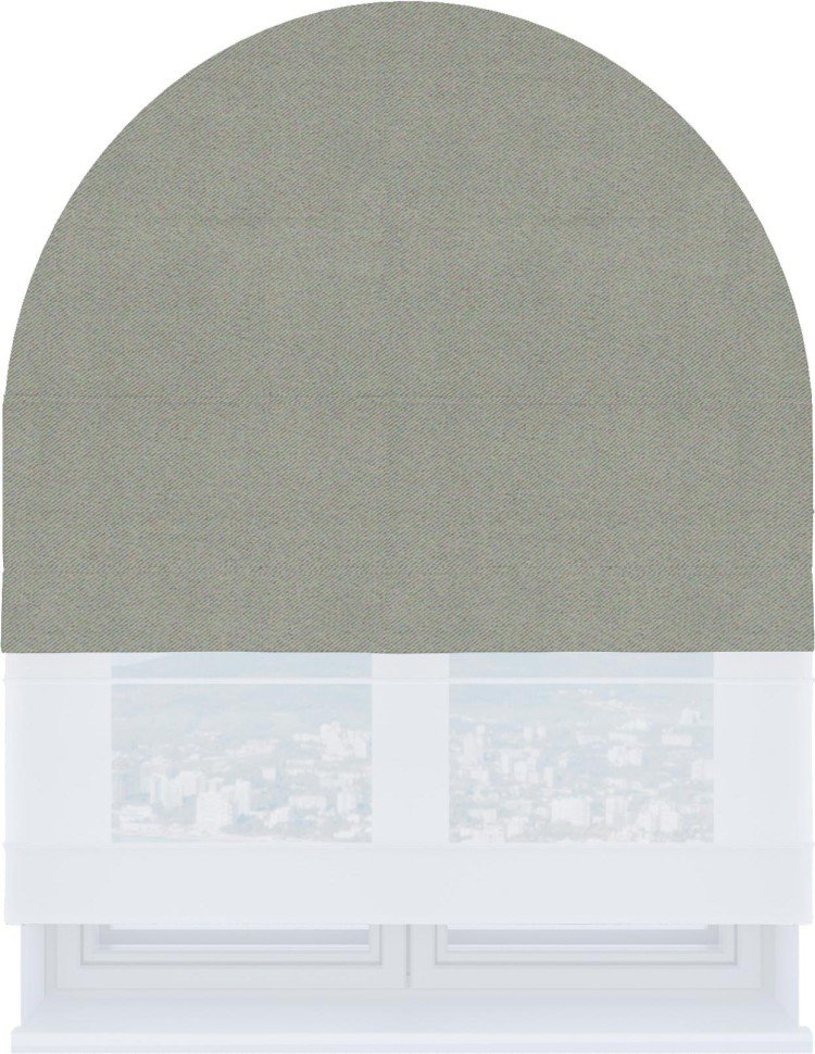 Римская штора «Кортин» день-ночь для арочного проёма, ткань блэкаут однотонный серый