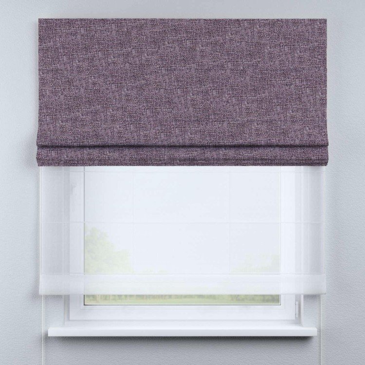 Римская штора «Кортин» день-ночь, ткань лён кашемир фиолетовый